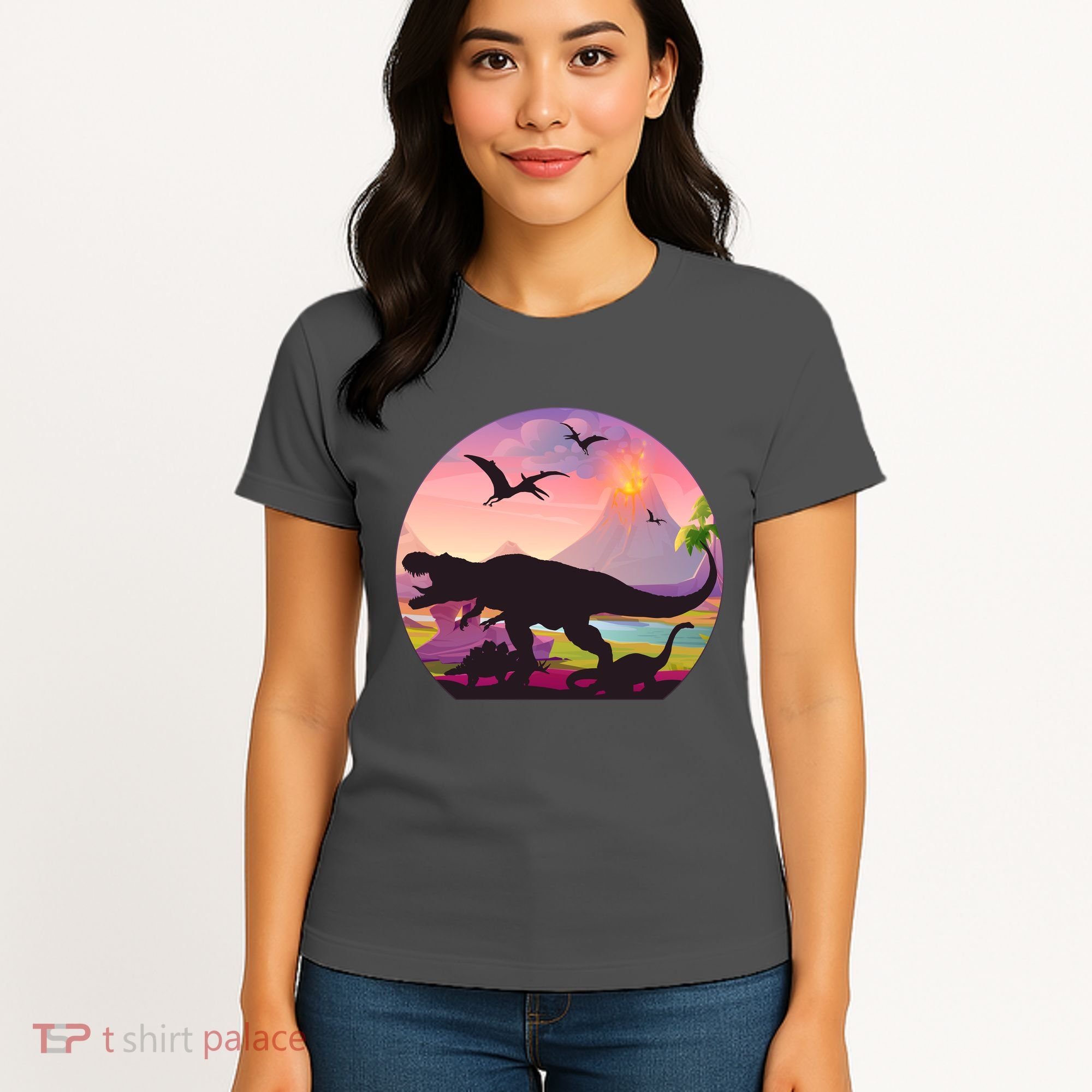 Cool Prehistoric Dinosaur Land Women's T-Shirt
