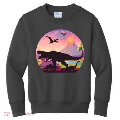 Cool Prehistoric Dinosaur Land Kids Sweatshirt