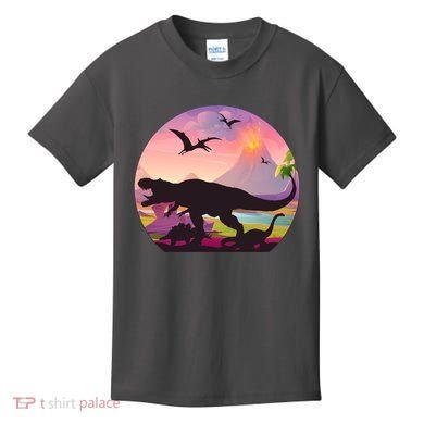 Cool Prehistoric Dinosaur Land Kids T-Shirt