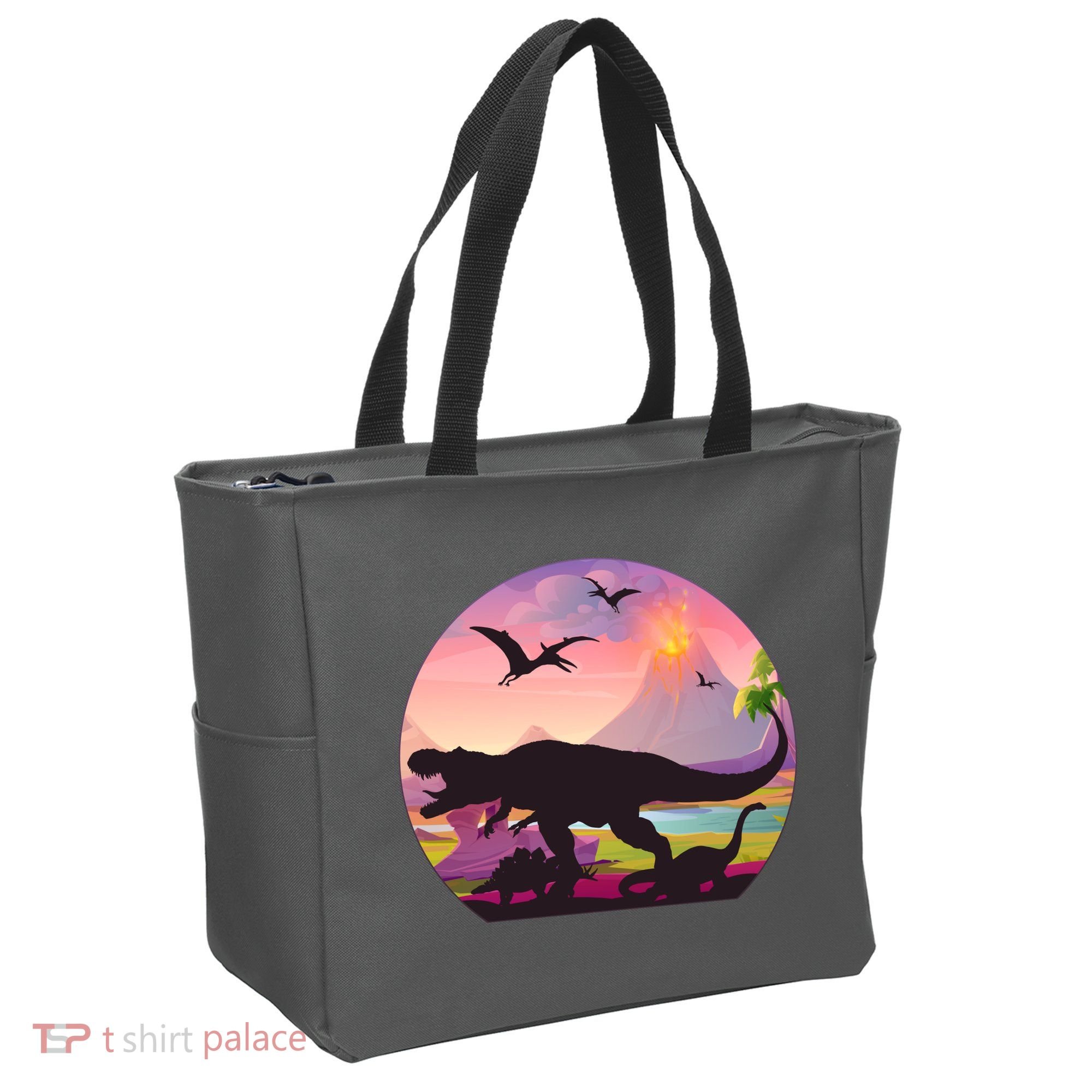 Cool Prehistoric Dinosaur Land Tote Bag
