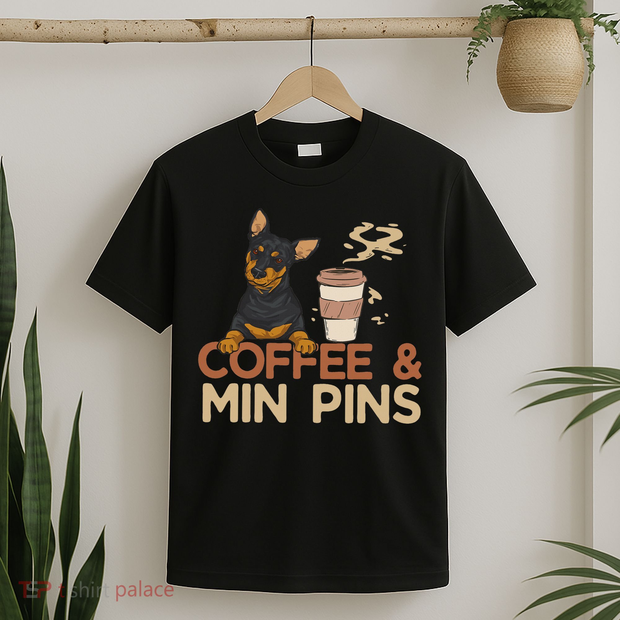 Coffee & Pin Dog Miniature Pinscher T-Shirt