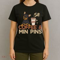 Coffee & Pin Dog Miniature Pinscher T-Shirt thumb 4