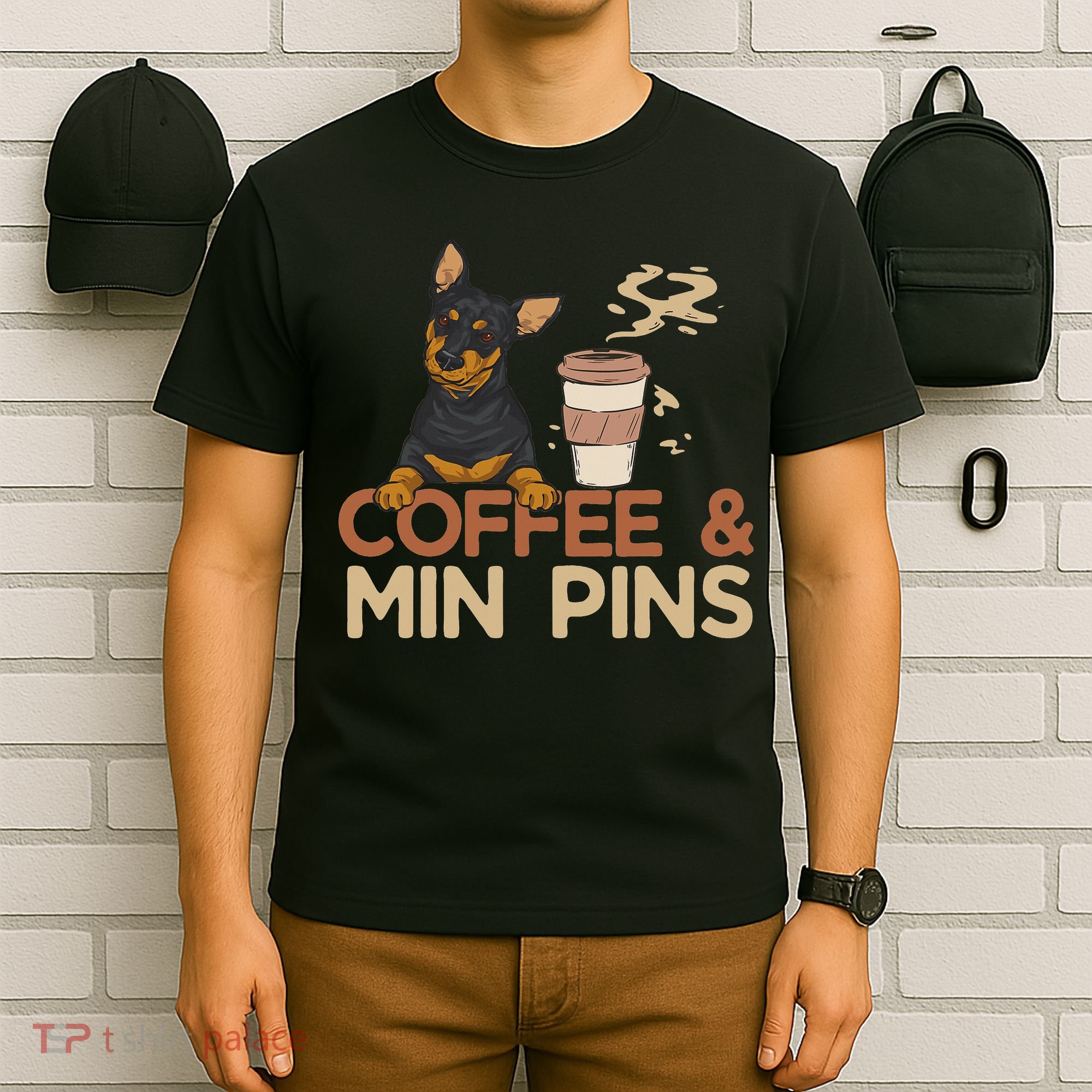 Coffee & Pin Dog Miniature Pinscher T-Shirt