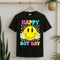 Colorful Polka Dot Smile Face Teacher Happy Dot Day 2024gift T-Shirt thumb 2
