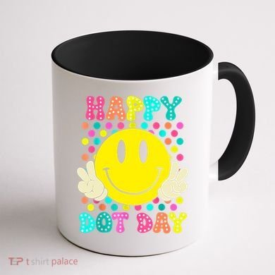 Colorful Polka Dot Smile Face Teacher Happy Dot Day 2024gift Coffee Mug back