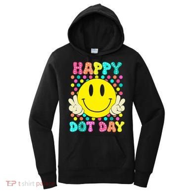 Colorful Polka Dot Smile Face Teacher Happy Dot Day 2024gift Women's Hoodie