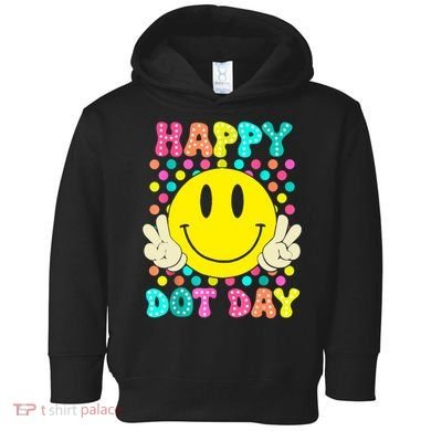 Colorful Polka Dot Smile Face Teacher Happy Dot Day 2024gift Toddler Hoodie