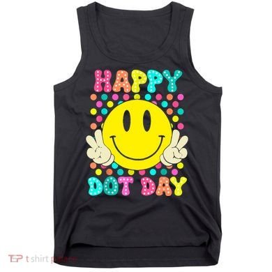 Colorful Polka Dot Smile Face Teacher Happy Dot Day 2024gift Tank Top