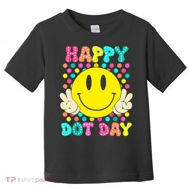 Colorful Polka Dot Smile Face Teacher Happy Dot Day 2024gift Toddler T-Shirt