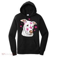 Cute Pitbull Dog Love And Hearts Funny I Love PitBull Dogs Women's Hoodie thumb 0