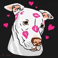 Cute Pitbull Dog Love And Hearts Funny I Love PitBull Dogs Women's Tank Top thumb 5