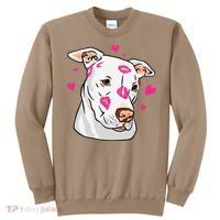 Cute Pitbull Dog Love And Hearts Funny I Love PitBull Dogs Sweatshirt thumb 0