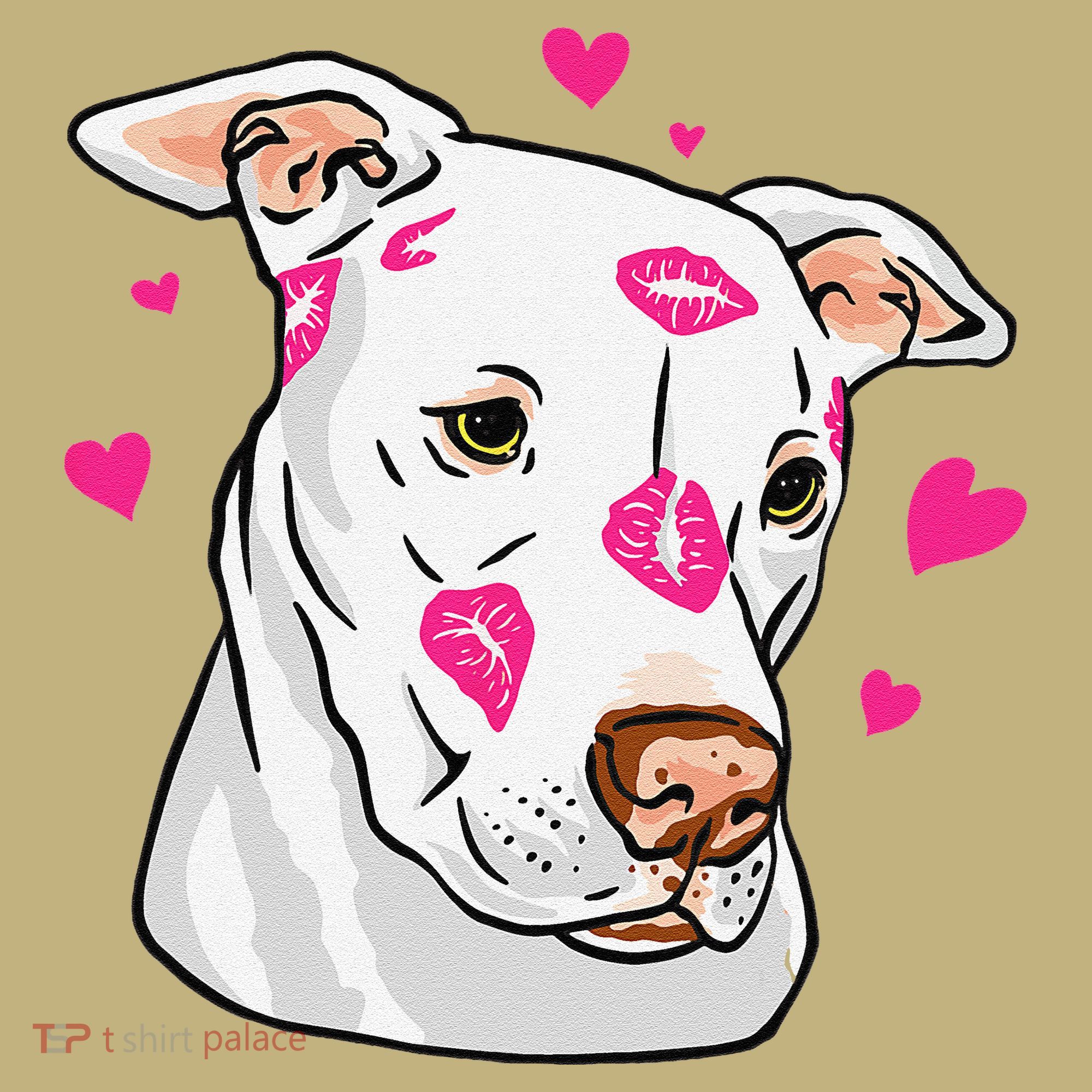 Cute Pitbull Dog Love And Hearts Funny I Love PitBull Dogs Sweatshirt