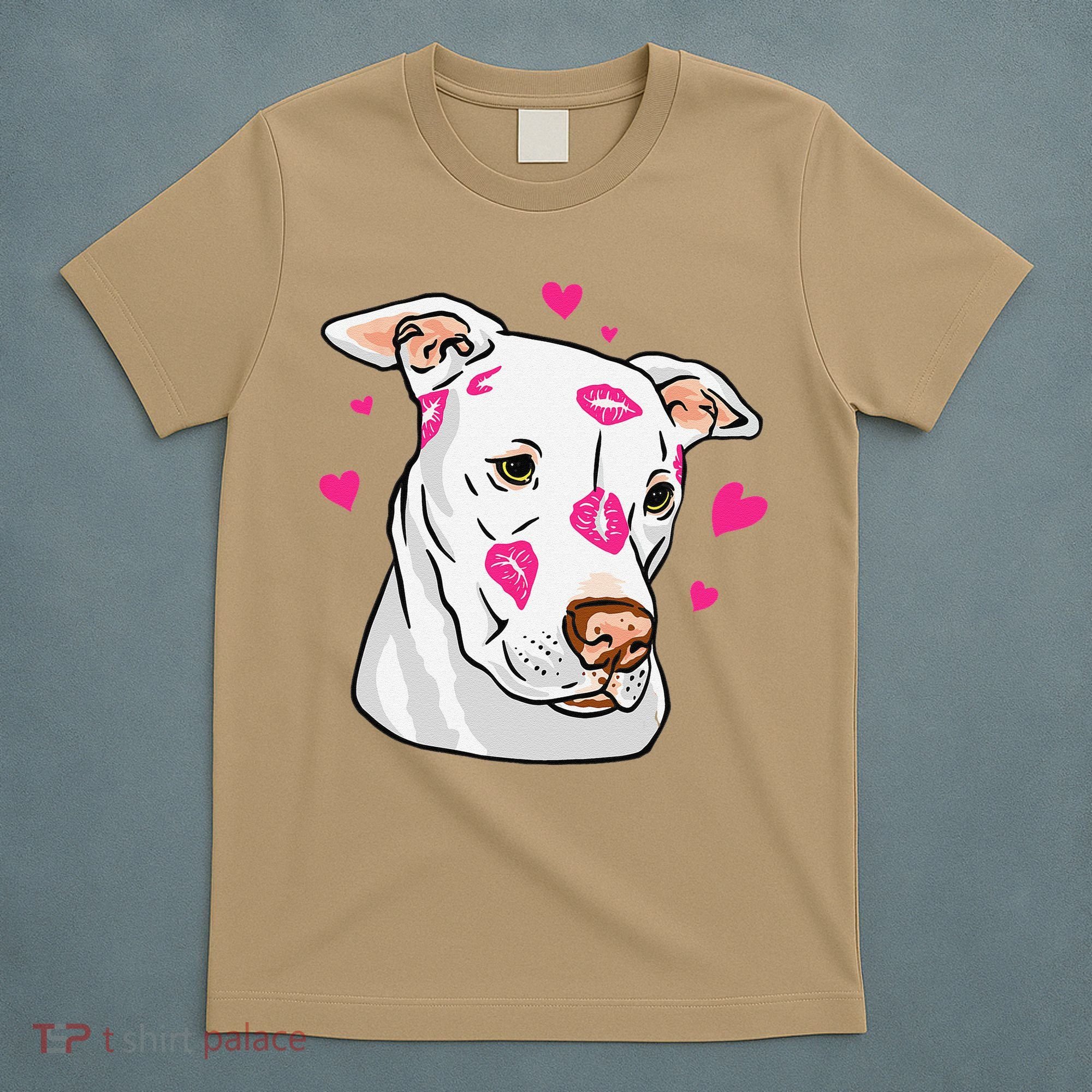 Cute Pitbull Dog Love And Hearts Funny I Love PitBull Dogs T-Shirt
