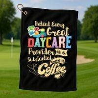 Childcare Provider Daycare Teacher Coffee Lover Drinker Golf Towel thumb 1