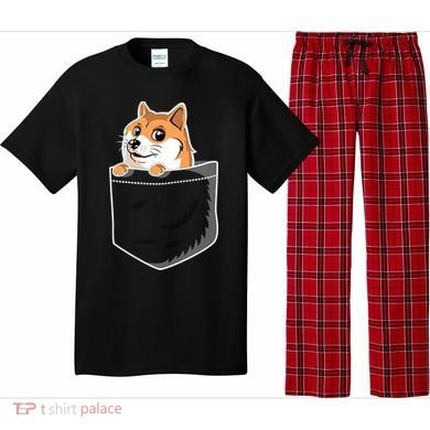 Cute Pocket Dog Design Pajama Set