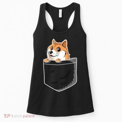Cute Pocket Dog Design Women's Tank Top
