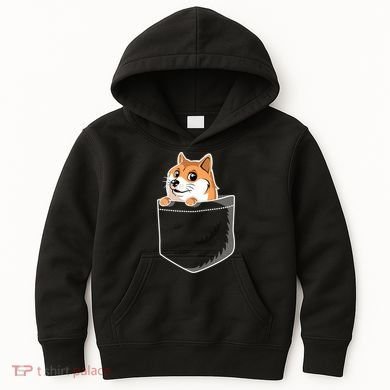 Cute Pocket Dog Design Kids Hoodie