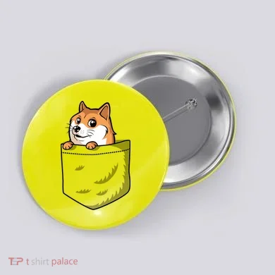 Cute Pocket Dog Design Button