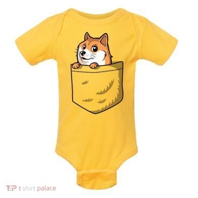 Cute Pocket Dog Design Baby Bodysuit