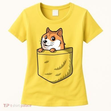 Cute Pocket Dog Design Women's T-Shirt