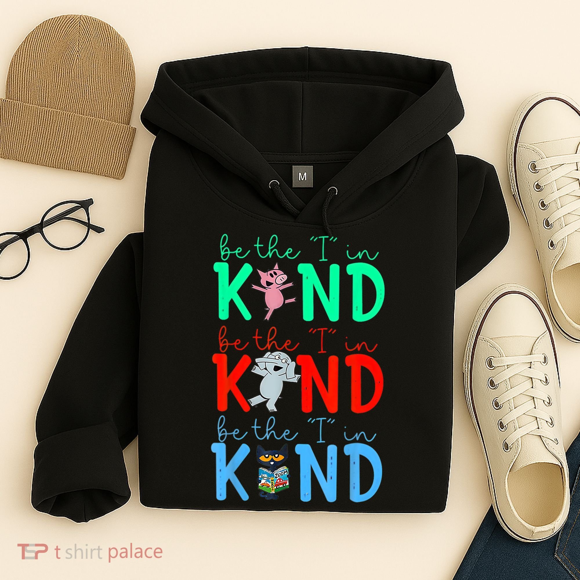 Cute Piggie Elephant Cat Motivational Kindness Quote Hoodie