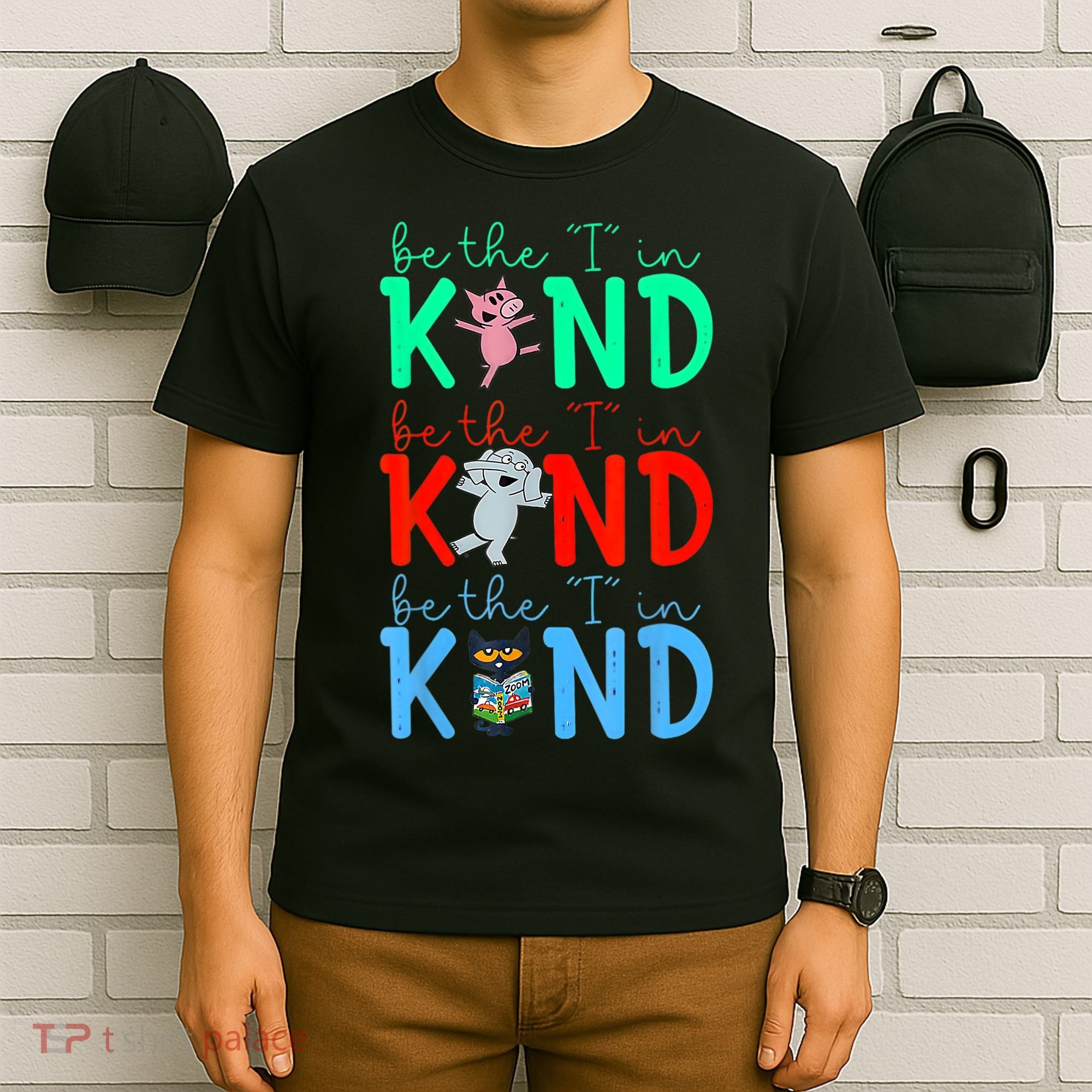 Cute Piggie Elephant Cat Motivational Kindness Quote T-Shirt