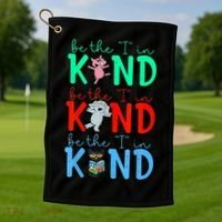 Cute Piggie Elephant Cat Motivational Kindness Quote Golf Towel thumb 1
