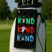 Cute Piggie Elephant Cat Motivational Kindness Quote Golf Towel thumb 2