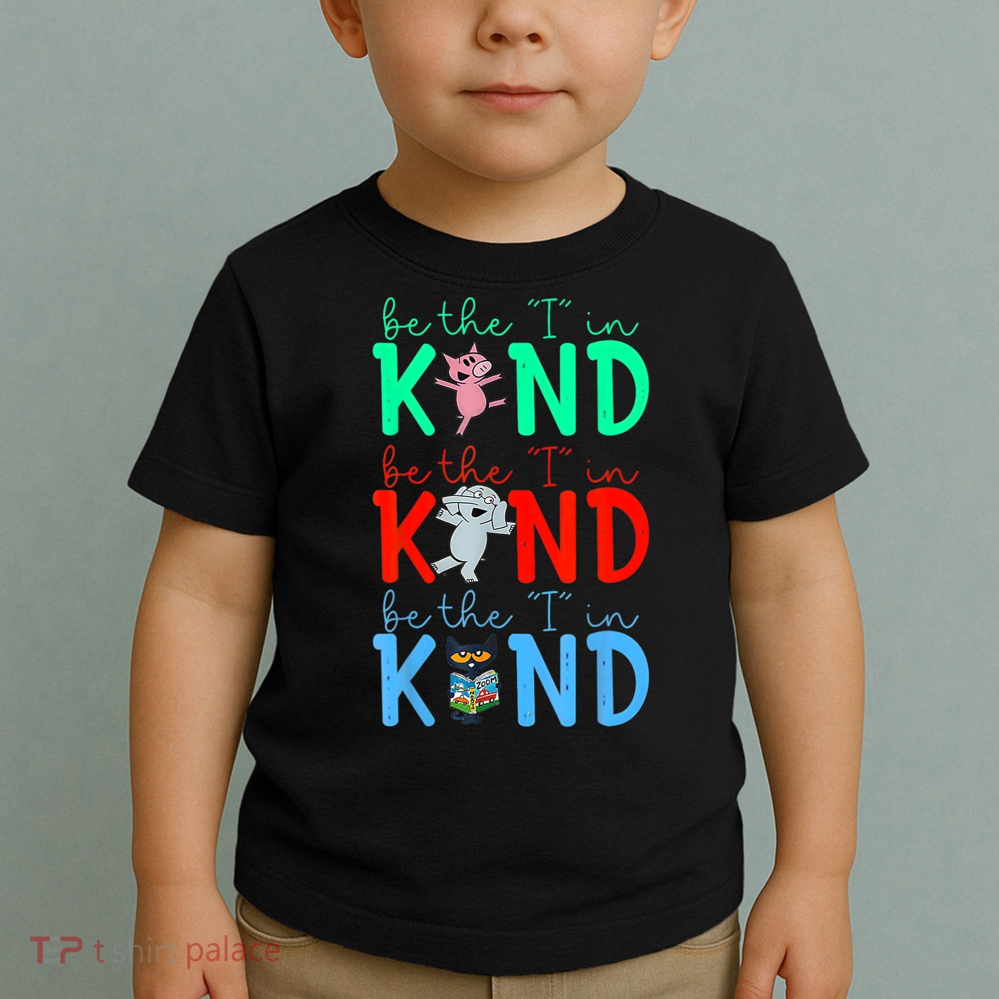 Cute Piggie Elephant Cat Motivational Kindness Quote Toddler T-Shirt