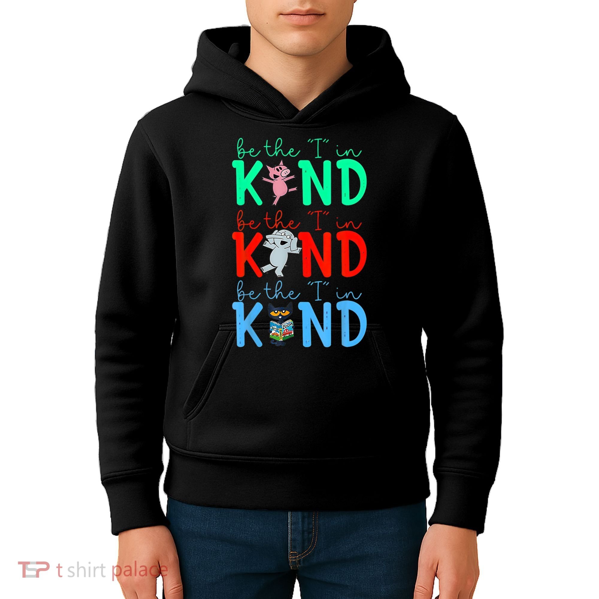 Cute Piggie Elephant Cat Motivational Kindness Quote Kids Hoodie