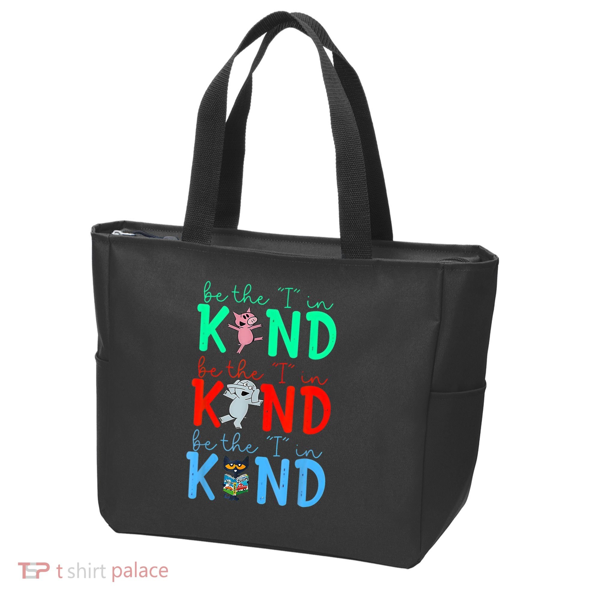 Cute Piggie Elephant Cat Motivational Kindness Quote Tote Bag