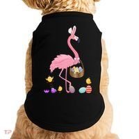 Cool Pretty Easter Gift Flamingo With Easter Basket Gift Doggie Tank thumb 0
