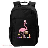 Cool Pretty Easter Gift Flamingo With Easter Basket Gift Backpack thumb 0