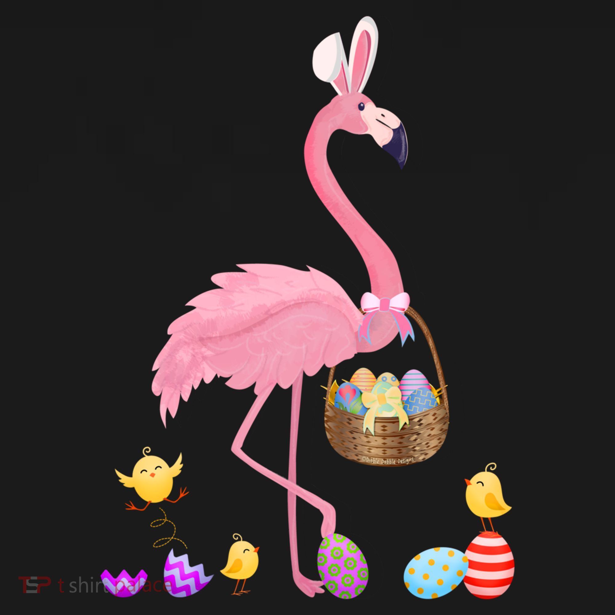 Cool Pretty Easter Gift Flamingo With Easter Basket Gift Sustainable Bucket Hat