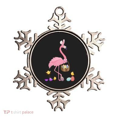 Cool Pretty Easter Gift Flamingo With Easter Basket Gift Ornament