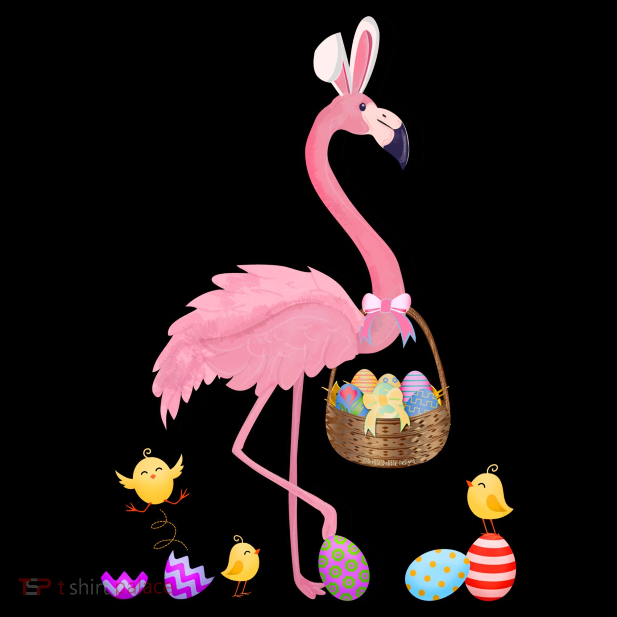 Cool Pretty Easter Gift Flamingo With Easter Basket Gift Ornament