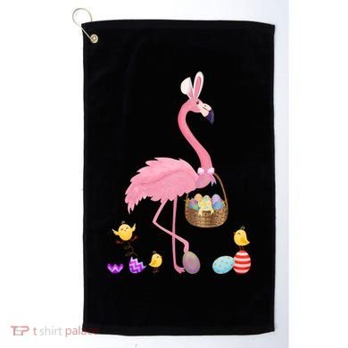 Cool Pretty Easter Gift Flamingo With Easter Basket Gift Golf Towel