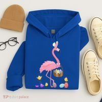 Cool Pretty Easter Gift Flamingo With Easter Basket Gift Hoodie thumb 4