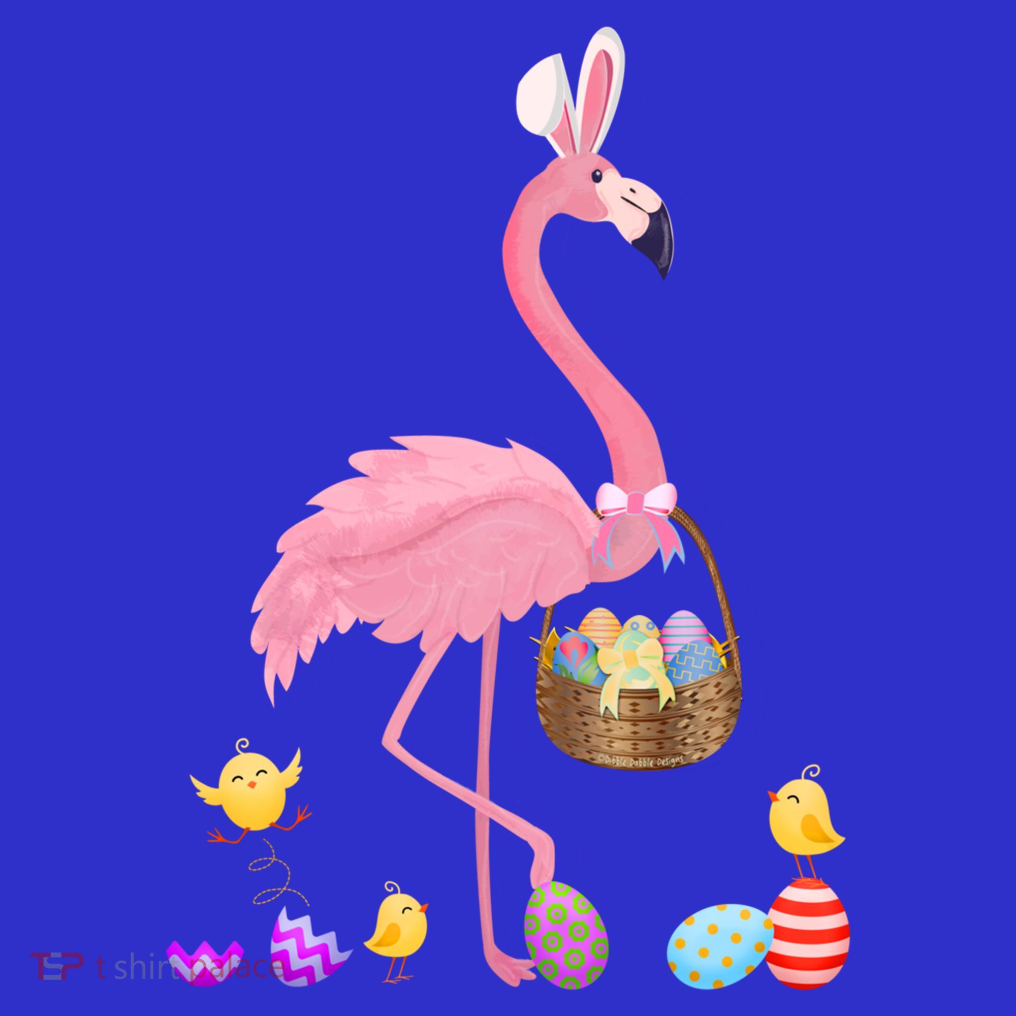 Cool Pretty Easter Gift Flamingo With Easter Basket Gift Hoodie