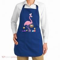 Cool Pretty Easter Gift Flamingo With Easter Basket Gift Apron thumb 2
