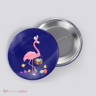 Cool Pretty Easter Gift Flamingo With Easter Basket Gift Button