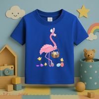 Cool Pretty Easter Gift Flamingo With Easter Basket Gift Toddler T-Shirt thumb 3