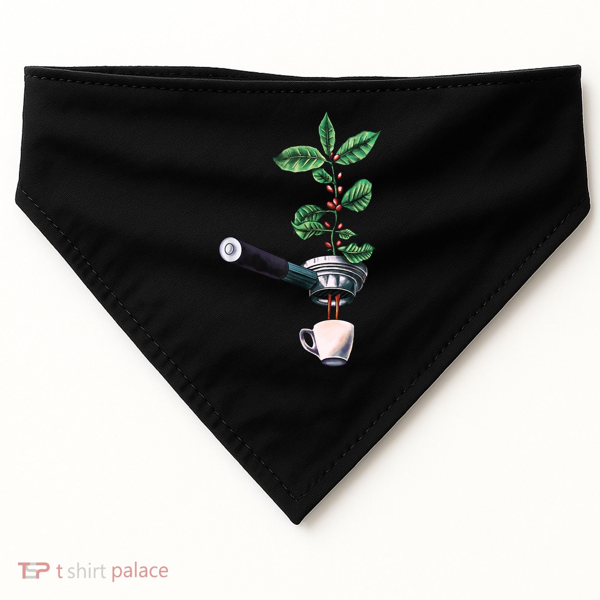 Coffee Plant Espresso Barista USA-Made Doggie Bandana
