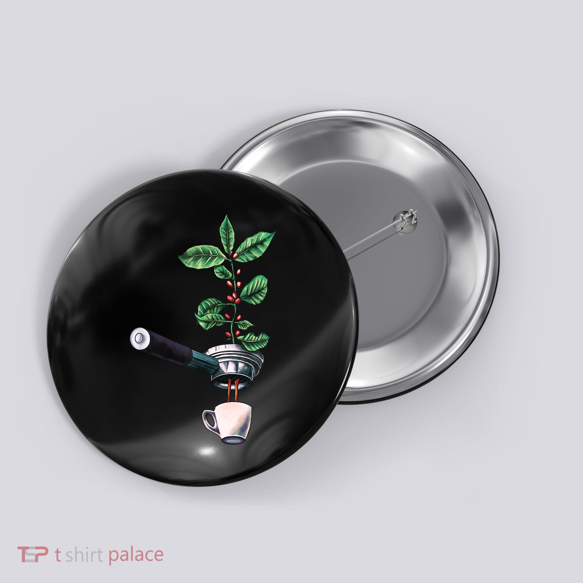 Coffee Plant Espresso Barista Button