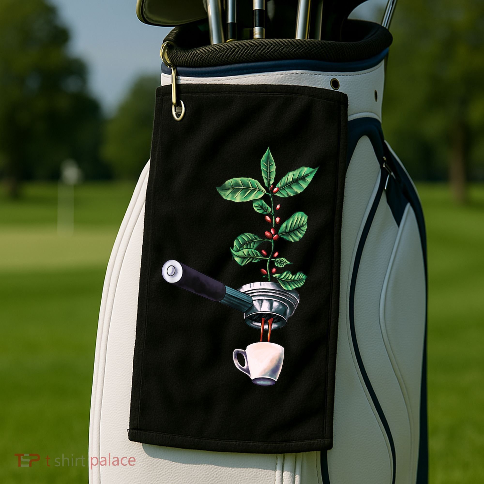 Coffee Plant Espresso Barista Golf Towel