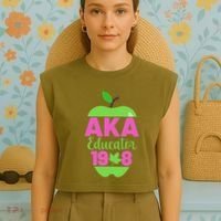 Cute Pretty Educators And Teacher Funny A.K.A Educator Student Garment-Dyed Women's Muscle Tee thumb 4