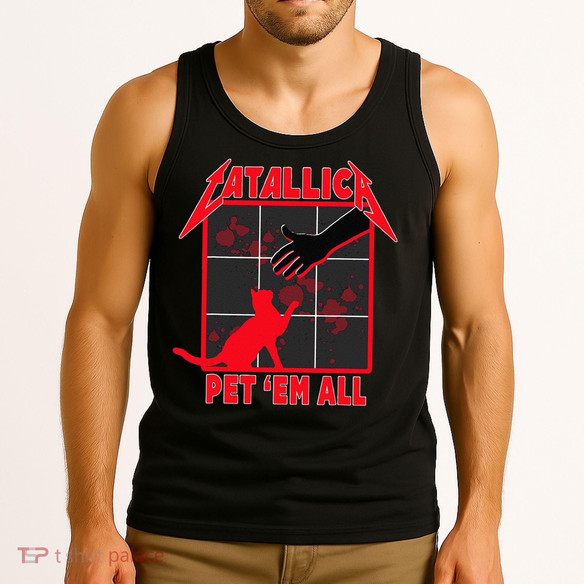 Catallica Pet Em All Funny Cat Tank Top