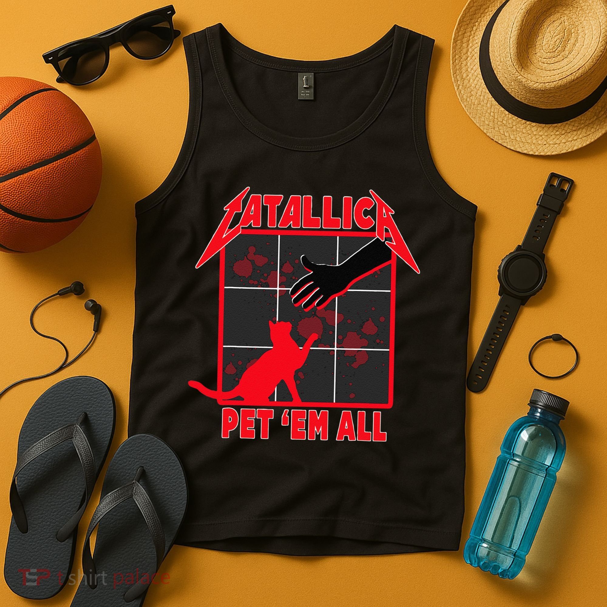 Catallica Pet Em All Funny Cat Tank Top
