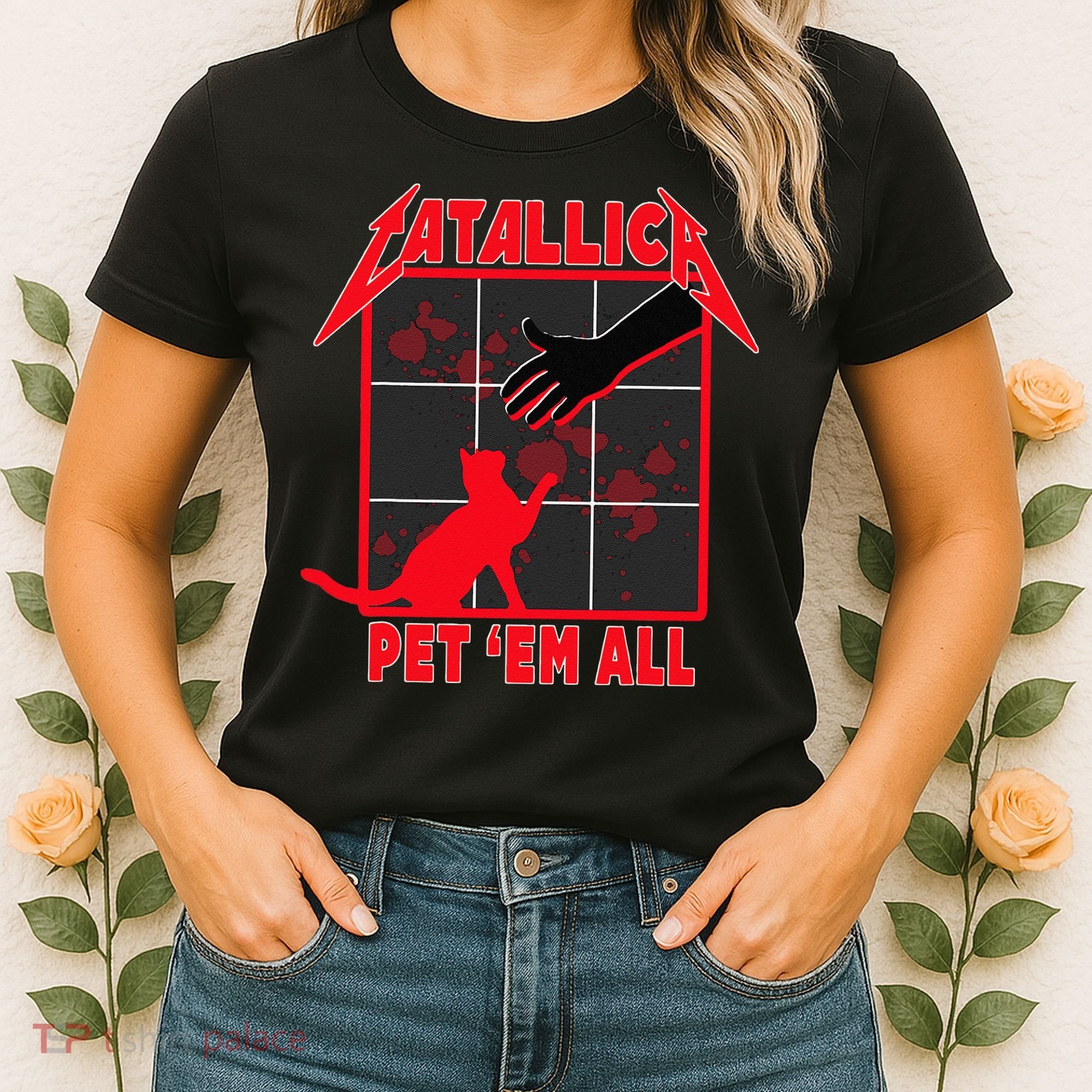Catallica Pet Em All Funny Cat Women's T-Shirt